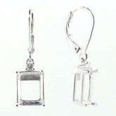 Custom 14K Yellow Gold Semi Mount Earrings Setting Emerald OCT 12x9mm Syzjewelry